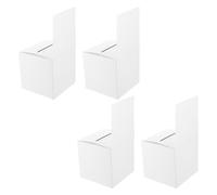 HOODANCOS Lot de 4 Urnes Multifonctionnelles en Carton Blanc Boîtes à Dons Légères et Réutilisables Boîtes à Billets de Tombola et Urnes de Vote pour Fêtes Réunions et Événements