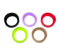 HOODANCOS Lot de 5 Bottes en Silicone Antidérapantes pour Bouteilles D’Eau 7 CM Manchon Isolant Multifonction pour Protection et Amorti Couleurs Noir Doré Clair Violet Vert D’Eau et