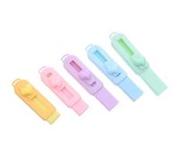 HOODANCOS Lot de 5 Gommes Rétractables à Mécanisme Push-Pull pour Crayons Pointe Coulissante Gaine Plastique Colorée Effaçables pour L’École Bureau