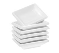 HOODANCOS Lot de 6 Assiettes Rectangulaires en Céramique Blanche, Plateau de Service D'apéritifs Résistant et Polyvalent, Style Japonerie Simple pour Usage Quotidien Réutilisable
