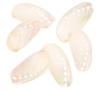 HOODANCOS Lot de 6 Coquillages D’ormeau Naturels 4-6 Cm, Décoration de Coquillage pour Aquarium et Mariage, Ornement en Nacre pour Déco Bord de Mer et Table Festive