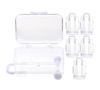 HOODANCOS Lot de 6 Mini-boîtes à Dragées Blanches Transparentes de Valise à Roulettes, Boîte à Bonbons Petite Taille pour Décoration de Fête, Mariage et Présents D’invités, Rangement