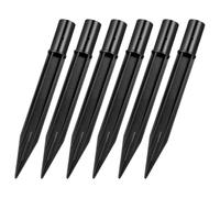 HOODANCOS Lot de 6 Piquets de Remplacement pour Lampes Solaires Extérieures Piquets D’Éclairage Solaire en ABS Noir Longueur 160 MM Diamètre 168 MM Résistants aux Intempéries Adaptés