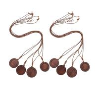 HOODANCOS Lot de 8 Bases de Pendentif en Bois Rond et Fleur, Accessoires Vintage pour Fabrication de Bijoux, Chaîne Ajustable, pour Moments Festifs et Création DIY