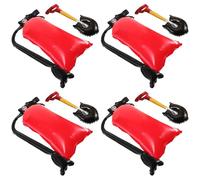 HOODANCOS Lot de 8 Set de Ballons Décoratifs Pompiers - 4 Ballons Extincteurs Gonflables 4 Pelles Gonflables, Taille Moyenne, en Aluminium, Rouges, Accessoires pour Fête Thème des Pompiers,