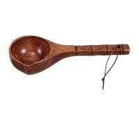 HOODANCOS Louche à Eau Traditionnelle en Bois Grosse Taille pour Bain et Spa, Manche Long Ergonomique, Écope à Eau Résistante en Bois Naturel pour Jardin et Cérémonie du Thé