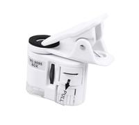 HOODANCOS Loupe pour Téléphone Portable 60X Portable avec Lumière LED Blanche et Violette Microscope à Fort Grossissement Mini Clip Outil de Précision pour Bijoux Artisanat et