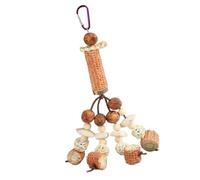 HOODANCOS Mâcher Suspendu pour Perruches et Calopsittes Résistant et Boule Rotin et Os de Seiche pour Oiseau Accessoire Cage pour Stimuler et Soulager Ennui