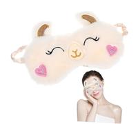 HOODANCOS Masque de Nuit Occultant Peluche Lama Cache-yeux Doux et Confortable pour Sommeil Réparateur Femmes et Filles