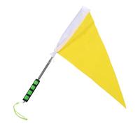 HOODANCOS Mât Télescopique Portable Acier Inoxydable pour Guide Scolaire et Animateur Extérieur Drapeau Triangulaire Jaune Résistant à Eau pour Sécurité de Groupe et Activités Plein Air
