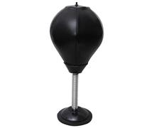 HOODANCOS Mini Ballon de Boxe de Bureau avec Ventouse Ressort Métallique Robuste Pompe à Air Incluse Anti-Stress et Coordination Œil-Main Adapté Maison et Au Bureau Noir