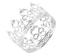 HOODANCOS Mini Couronne Argentée en Fer pour Décoration Gâteau Princesse, Ornement Élégant et Sûr pour Anniversaire et Événements Spéciaux