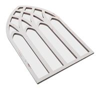 HOODANCOS Miroir Mural Gothique Autocollant 42X27 CM Cadre Bois Rustique Arqué Miroir Fenêtre Décoratif à Carreaux pour Salon Salle de Bain la Cuisine Sticker Mural Imitation Fenêtre