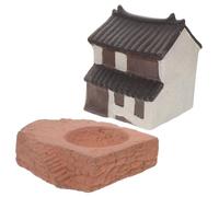 HOODANCOS Modèle De Maison Vintage Modèle Architectural Chinois Maison De Jardin Miniature Figurines De Jardin Miniatures Pavillon De Bureau Statue Architecture