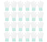 HOODANCOS Moufles Antistatiques en Nylon Blanc 13 Aiguilles, Résistants la Coupure, 12 Paires, Protection pour Jardinage, Travail de Coupe et Sculpture sur Bois