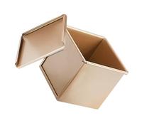 HOODANCOS Moule Aluminium Antiadhésif avec Couvercle Hermétique Format 100X100 MM Boîte à Toast Robuste pour Cuisson au Four pour Maison et Pâtisseries