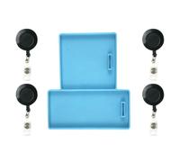 HOODANCOS Moule Silicone pour Badge Nominatif DIY Léger et Facile à Ranger, Set de 5 Pièces pour Fabrication Artisanale de Badges Carrés et Rectangulaires