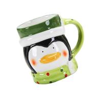 HOODANCOS Mug en Céramique Pingouin de Noël 1 Pièce Tasse à Café et Tasse à Boire Poignée Ergonomique Ouverture Arrondie Usage Quotidien pour Boissons Chaudes Présent Hivernal Original