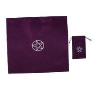 HOODANCOS Nappe de Tarot Carrée 50x50 Cm Motif Pentagramme Violet, Accessoire de Divination et Astrologie pour Jeux de Tarot et Rituels Mystiques, Tapis Souple et Confortable pour Parties