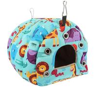 HOODANCOS Nichoir Suspendu pour Oiseaux Chauffant, Nid D’Oiseau en Tissu Épais, Taille Petite, Couleur Bleu Lac, Abri D’Hiver pour Cages à Oiseaux, Adapté aux Perruches et Calopsittes