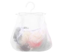 HOODANCOS Organisateur Suspendu en Filet Blanc 347 X 276 CM à Pinces pour Rangement Multi-Usages Panier à Pinces à Linge Portable Crochet Robuste Maison Salle de Bain Cuisine