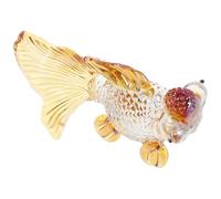 HOODANCOS Ornement de Table en Cristal Carpe Koï Dorée 93x24,5x48,5 Mm 72 G, Figurine Miniature Décoration Feng Shui, Sculpture Poisson Chanceux pour Bureau et Maison, Presse-Papier Art