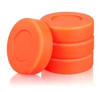 HOODANCOS Palets de Hockey sur Glace D’entraînement 4 Pcs en PVC Mat, Dureté Ajustable, Couleur Orange, Accessoires de Hockey pour Pratique en Extérieur, Matériel Sportif de Plein Air,