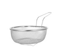HOODANCOS Panier à Spaghetti en Acier Inoxydable Poignée Ergonomique Argentée, Passoire Araignée Résistante aux Taches pour Frire des Frites et Rincer Légumes