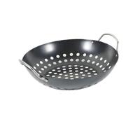 HOODANCOS Panier Gril Professionnel Antiadhésif pour Légumes Wok à Griller avec Double Anse Support Barbecue Extérieur Pratique et Facile à Nettoyer