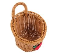 HOODANCOS Panier Mural Tissé Rotin pour Légumes et Fruits Rangement Suspendu Rustique pour Cuisine Panier Décoratif Mural Petit Format Organiseur Pratique pour Oignons Réutilisable
