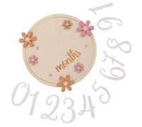 HOODANCOS Panneaux en Bois pour Bébé Cartes Mensuelles Fleuries Accessoires Photo pour Suivi de Croissance et Annonce de Naissance Décorations pour Shower Compact et Solide