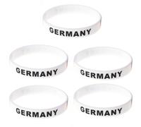 HOODANCOS Paquet de 5 Bracelets Drapeau National en Silicone Blanc, Confortables et Taille Unique, Terrains de Sport Courses Compétitives