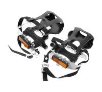 HOODANCOS Pédales de Vélo d'exercice Antidérapantes avec Sangles, Compatibles VTT et Vélo de Route, Paire de Pédales Solide avec Cale-Pieds pour Cyclisme Intérieur et Extérieur