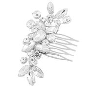 HOODANCOS Peigne à Cheveux Fixation Sécurisée de Mariée en Cristal Brillant Argenté, Accessoire Élégant et Confortable et Design Minimaliste pour Mariage pour Mariée