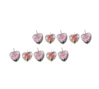 HOODANCOS Pendentifs de Cœur en Verre et Fleurs Séchées 10 Pièces | Charms pour Bijoux et Porte-clés, Finition Soignée, Prise en Main Agréable, Design Créatif Couleur Aléatoire