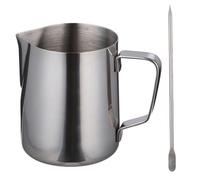 HOODANCOS Pichet à Lait Inox avec Double Graduation et Stylo Latte Art Pichet Mousseur Anti Café et Expresso pour Bar et Maison