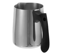 HOODANCOS Pichet à Mousseur de Lait en Acier Inoxydable 600 Ml avec Poignée Plastique Isolante et Graduation, Pichet Multifonction pour Café, Pâtisserie et Fonte de Cire, Réutilisable