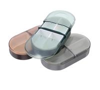 HOODANCOS Pilulier de Voyage Hermétique 4 Compartiments - Petit Pilulier Portable 3 Pièces - Organiseur de Remède Compact et Étanche pour Comprimés Hebdomadaires