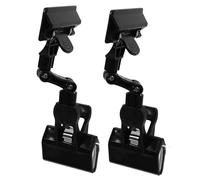 HOODANCOS Pince Porte-copie Double Tête Réglable, Clip de Dessin Flexible en Plastique Noir, Support Rotatif Multi-usages pour Bureau et Artistes, Lot de 2 Pièces