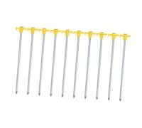 HOODANCOS Piquets De Tente De Camping Allongés en Acier Inoxydable 10 Pcs Jaunes Résistants Au Vent, Fixation Renforcée, Usage Plein Air Randonnée Et Camping Familial