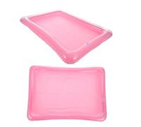 HOODANCOS Plateau Flottant Gonflable PVC pour Piscine Porte-Boisson et Bac à Glaçons, Grosse Capacité, pour Décoration de Fête Tropicale, Lot de 2 Pièces