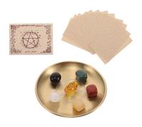 HOODANCOS Plateau Rituel en Métal Rond pour Pierres d'Autel et Bougies Plateau de Divination Polyvalent Support Décoratif pour Cristaux et Prières Accessoire Spirituel pour Contemplation