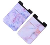 HOODANCOS Pochettes Adhésives Support de Téléphone Adhésif Rouge Lot de 2 pour Téléphone Portable Motif Marbre en Polyester et Cuir, Design Créatif et Impression Claire pour Mobile