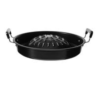HOODANCOS Poêle à Griller Coréenne en Acier Inoxydable 30 CM Poêle à Barbecue Portable pour Cuisson au Charbon pour Barbecue en Extérieur la Cuisine Maison et Fêtes Surface de Cuisson