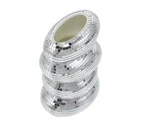 HOODANCOS Pot de Fleurs Spirale Miroir Disco Argenté - Vase Ondulé Sculptural en Verre Réfléchissant, Centre de Table Déco pour Fleurs Séchées ou Artificielles, Accessoire Lumineux