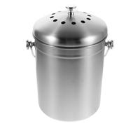 HOODANCOS Poubelle à Compost Cuisine en Acier Inoxydable 5L avec Couvercle Hermétique Anti-Odeurs Seau à Déchets Alimentaires D’Intérieur Compact pour Recyclage Écologique des Restes