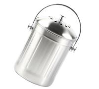 HOODANCOS Poubelle de Compost Acier Inoxydable pour Cuisine Bac à Déchets Alimentaires Compact avec Couvercle Anti-odeurs Bac INOX Alimentaire pour Organisation et Stockage des Déchets pour