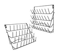 HOODANCOS Présentoir Mural en Fer Noir Lot de 2 Support de Rangement Moderne Grande Capacité pour Cuisine et Salles de Bain Fonctionnel