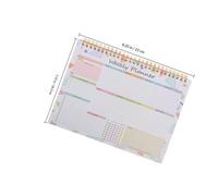 HOODANCOS Programme Hebdomadaire B5 avec Couverture Papier et Reliure Double Spirale, Bloc-notes Agenda pour Planification et Tâches Prioritaires à Domicile