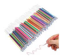 HOODANCOS Recharges de Stylo Paillettes Colorées 100 Pcs, Recharge Multifonction à Pointe Fine, Encre Scintillante Fluide pour Bureau et Études, Remplissages Pratiques et Couleur Aléatoire